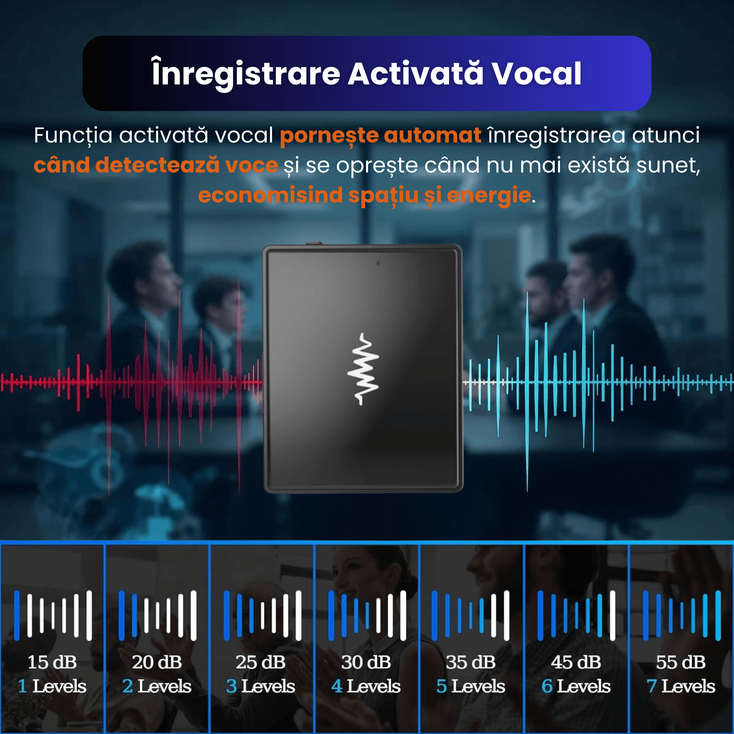 Mini Reportofon Z26 32GB Negru, Inregistrare pana la 384h, Activare Vocala, Magnet Dublu – ZeroSecrets - imagine 11