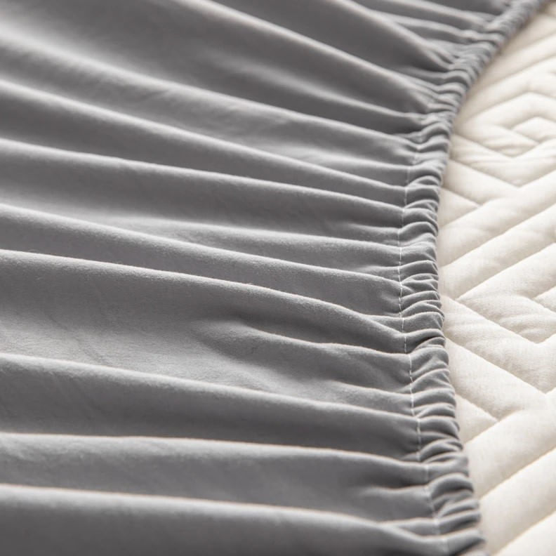 Husa cu elastic Kotonia Home Bebe - ranforce, 100 % bumbac, dimensiune saltea 60x120+15 cm, gri - imagine 3