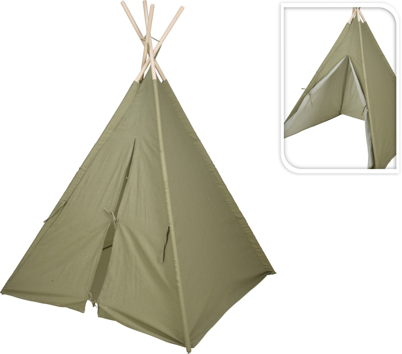 Cort Teepee pentru copii – Verde Olive