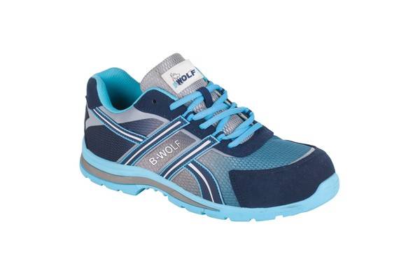 Pantofi de protectie DASH S1P din piele, albastri, cu bombeu compozit