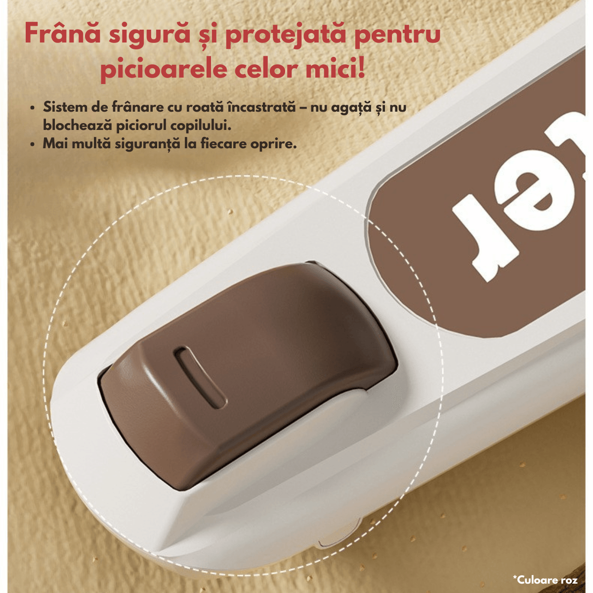 Trotineta pliabila pentru copii cu Lumini LED integrate, Qova®, Stabilitate superioara cu 3 roti, Frana sigura - imagine 5