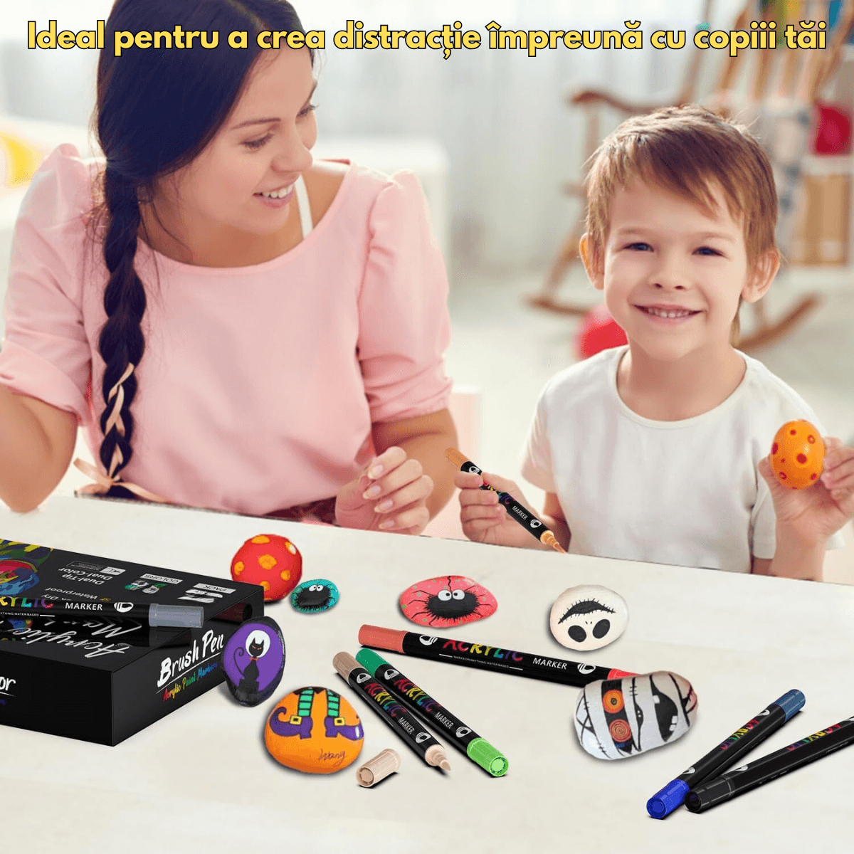 Set 60 carioci profesionale Acrilice cu Varf dublu, 120 Culori cu cerneala pe baza de apa, multicolore pentru desen - imagine 7