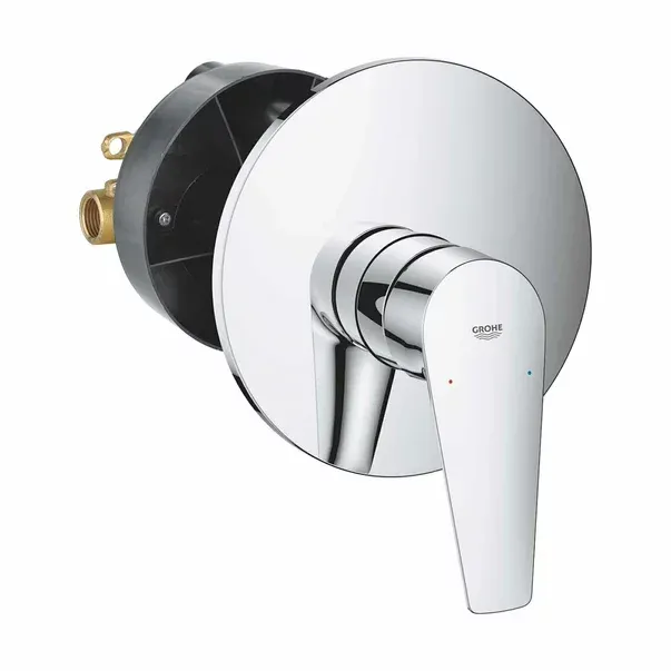 Baterie dus incastrata Grohe BauEdge New crom — imaginea 6