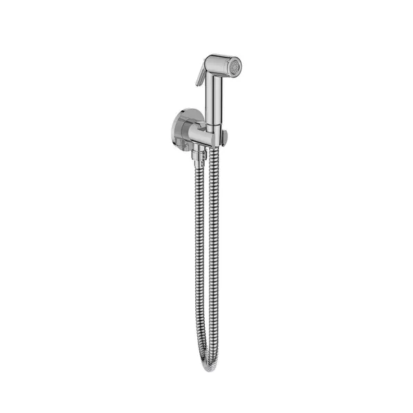 Dus igienic cu baterie Alpha Ideal Standard cu agatatoare, para, furtun si baterie incastrata — imaginea 3