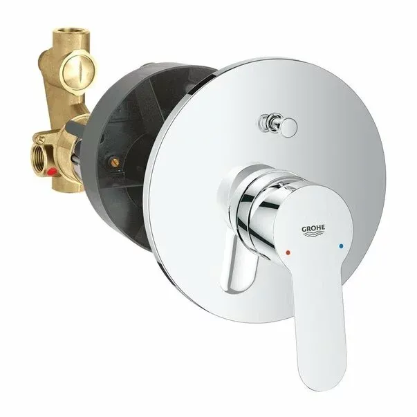 Baterie cada - dus incastrata Grohe BauEdge cu corp incastrat crom lucios — imaginea 2