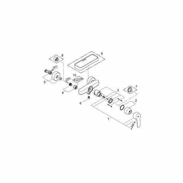 Baterie dus Grohe Eurostyle Cosmopolitan crom monocomanda — imaginea 3
