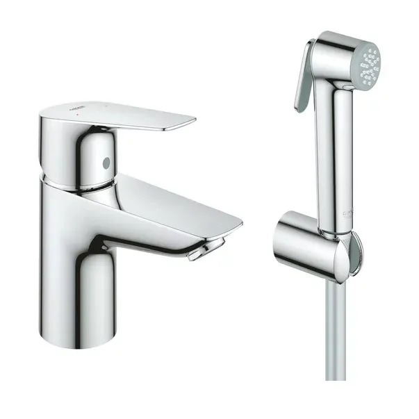 Baterie lavoar Grohe BauEdge New S cu dus igienic crom — imaginea 2