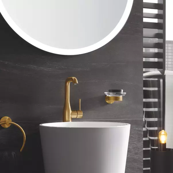 Baterie lavoar Grohe Essence M auriu periat Cool Sunrise — imaginea 2