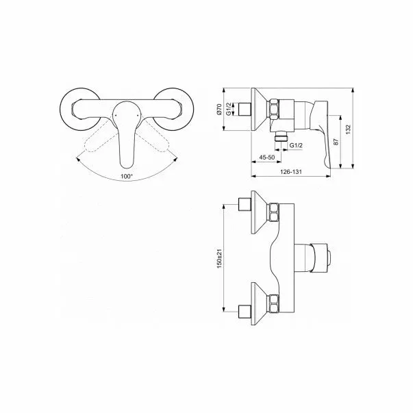 Baterie dus Ideal Standard Alpha — imaginea 3