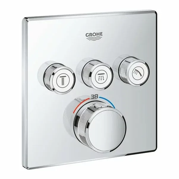 Baterie dus Grohe Grohtherm SmartControl termostatica patrata cu 3 iesiri — imaginea 5