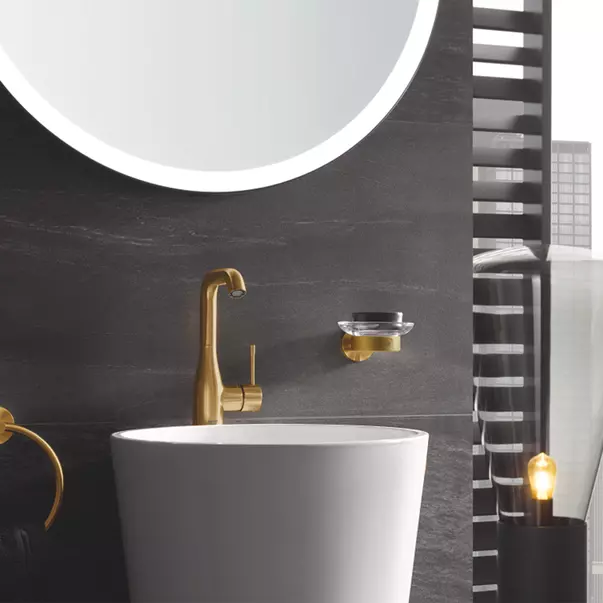 Baterie lavoar Grohe Essence L cu ventil Pop-Up auriu periat Cool Sunrise — imaginea 2