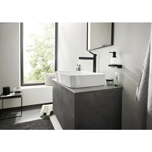 Baterie lavoar inalta Hansgrohe Finoris 260 cu ventil Push-Open negru mat — imaginea 2