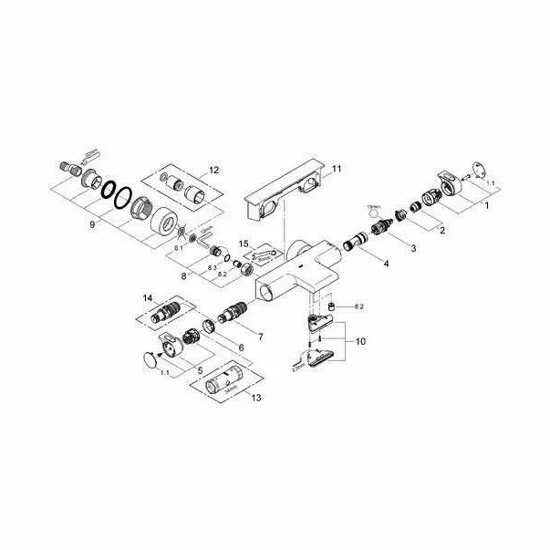 Baterie cada - dus termostatata Grohe Grohtherm 2000 crom lucios — imaginea 3