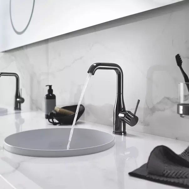 Baterie lavoar Grohe Essence L cu ventil Pop-Up antracit periat Hard Graphite — imaginea 4