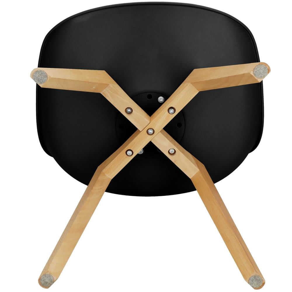 Set 4 scaune dining Verdhe pentru bucatarie cu perna tapitata cu piele ecologica, 44x82cm, negru — imaginea 5