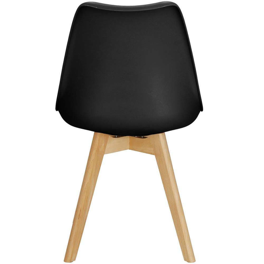 Set 4 scaune dining Verdhe pentru bucatarie cu perna tapitata cu piele ecologica, 44x82cm, negru — imaginea 6