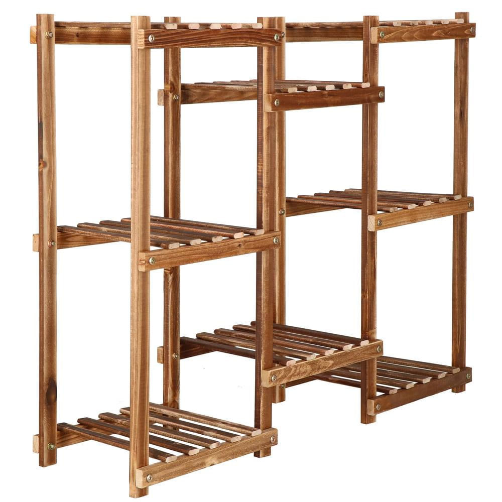 Stand de flori din lemn cu 8 etajere suport GA198, 85x70cm — imaginea 6