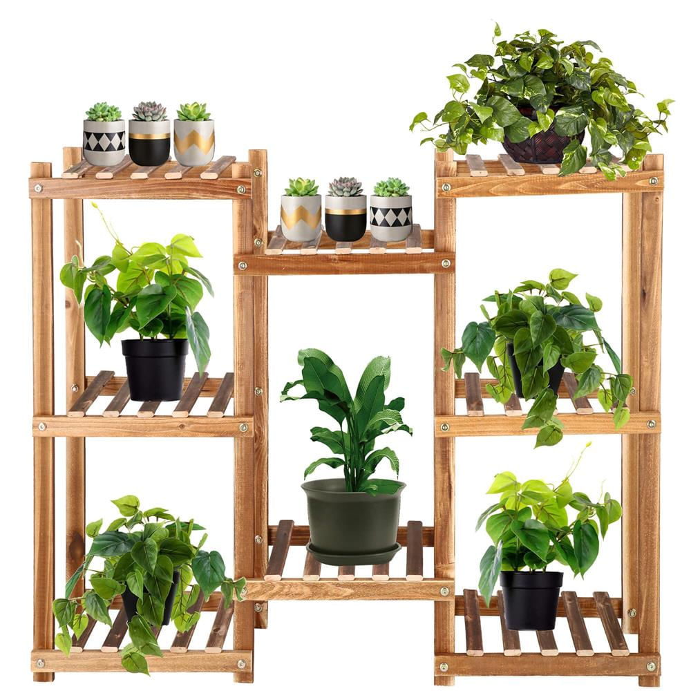 Stand de flori din lemn cu 8 etajere suport GA198, 85x70cm — imaginea 7
