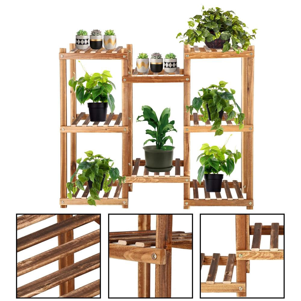 Stand de flori din lemn cu 8 etajere suport GA198, 85x70cm — imaginea 12