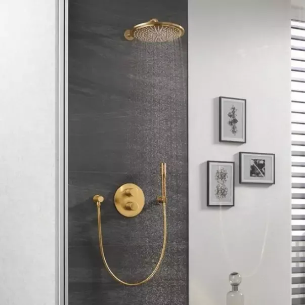 Agatatoare dus Grohe Rainshower auriu periat Cool Sunrise — imaginea 3