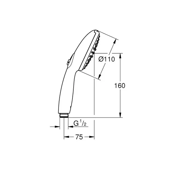 Para de dus negru mat Grohe Tempesta 110 cu 2 functii — imaginea 6