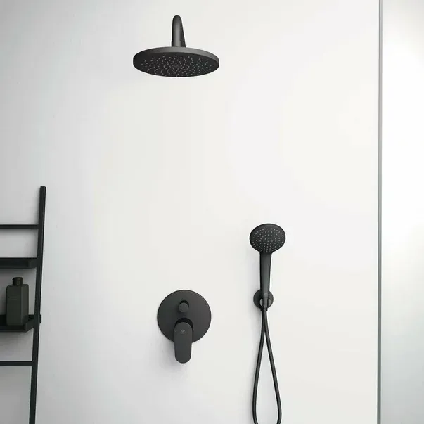 Para de dus Ideal Standard IdealRain negru mat 1 functie — imaginea 3