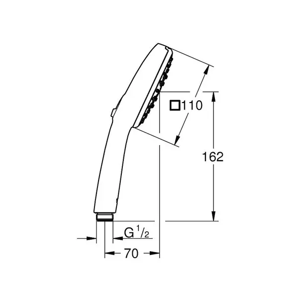 Para de dus Grohe Tempesta Cube 110 crom cu 3 functii — imaginea 3
