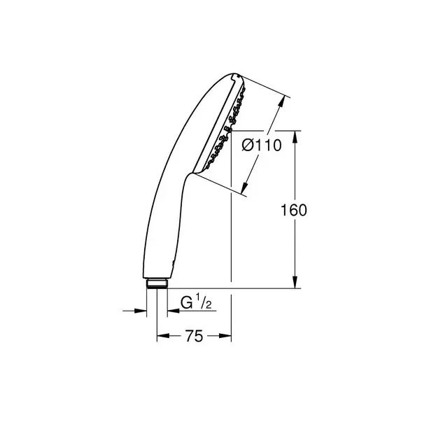 Para de dus Grohe Tempesta Cube 110 cu 1 functie — imaginea 3
