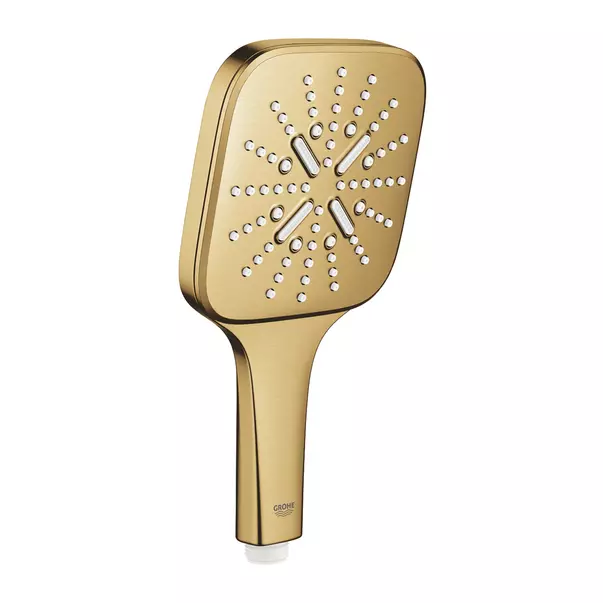 Para de dus Grohe Rainshower SmartActive 130 Cube 3 functii auriu periat Cool Sunrise — imaginea 2