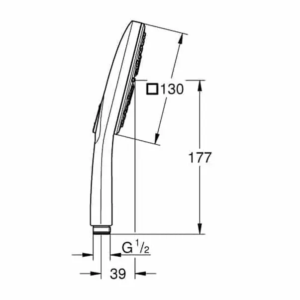 Para de dus Grohe Rainshower SmartActive 130 Cube 3 functii auriu periat Cool Sunrise — imaginea 3