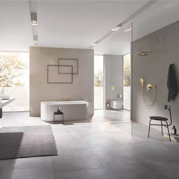 Para de dus Grohe Rainshower SmartActive 3 functii auriu lucios Cool Sunrise — imaginea 6