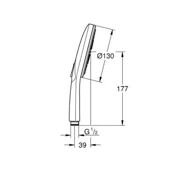 Para de dus Grohe Rainshower 130 SmartActive negru mat 3 tipuri de jet — imaginea 5