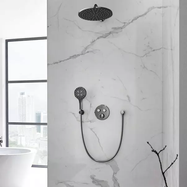 Para de dus Grohe Rainshower SmartActive 3 functii antracit periat Hard Graphite — imaginea 3