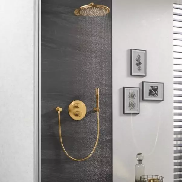 Cot de iesire dus Grohe Rainshower auriu periat Cool Sunrise — imaginea 2