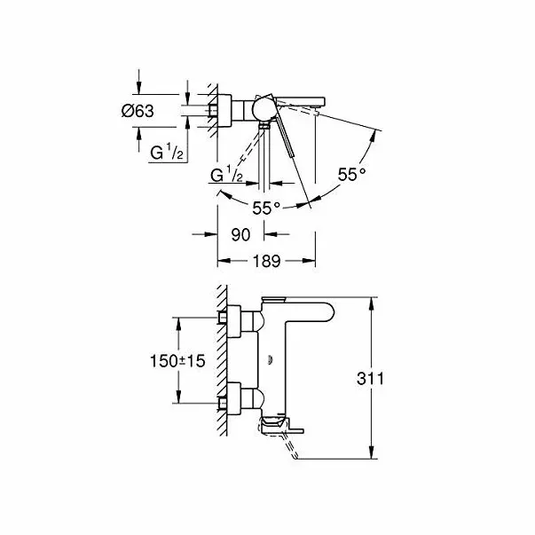 Baterie cada Grohe Plus — imaginea 2