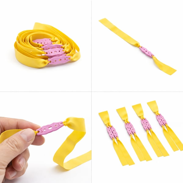 Set 10 benzi de schimb pentru prastie, DEPOX®, cauciuc plat premium, galben,0.5 mm - imagine 2