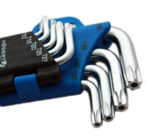 Trusa chei tubulare TORX 9 buc Hogert- HT1W818 — imaginea 2