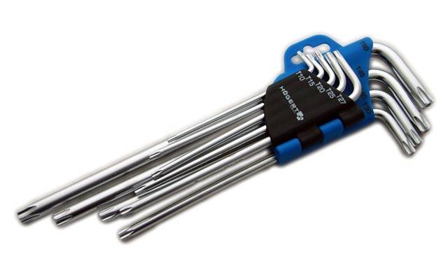Trusa chei tubulare TORX 9 buc Hogert- HT1W818 — imaginea 4
