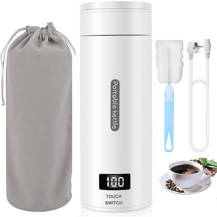 Fierbator apa portabil 3 in 1, termos, 380 ml, 4 temperaturi presetate, oprire automata, interior otel inoxidabil