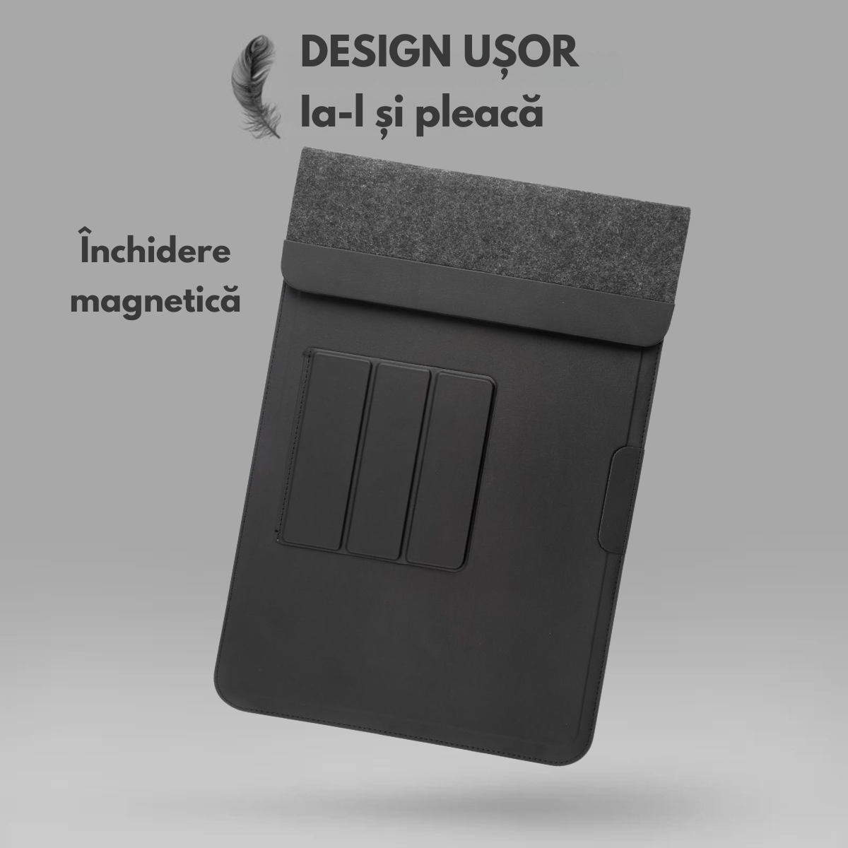 Husa Laptop cu Incarcare dubla Wireless 15W, Protectie 360, Impermeabila, Rezistenta la socuri, 15-16 inch, Pliabil - imagine 2