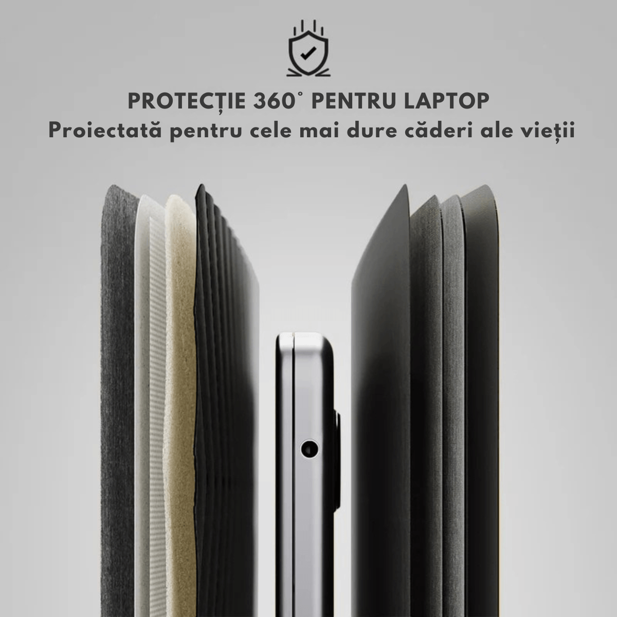 Husa Laptop cu Incarcare dubla Wireless 15W, Protectie 360, Impermeabila, Rezistenta la socuri, 15-16 inch, Pliabil - imagine 3
