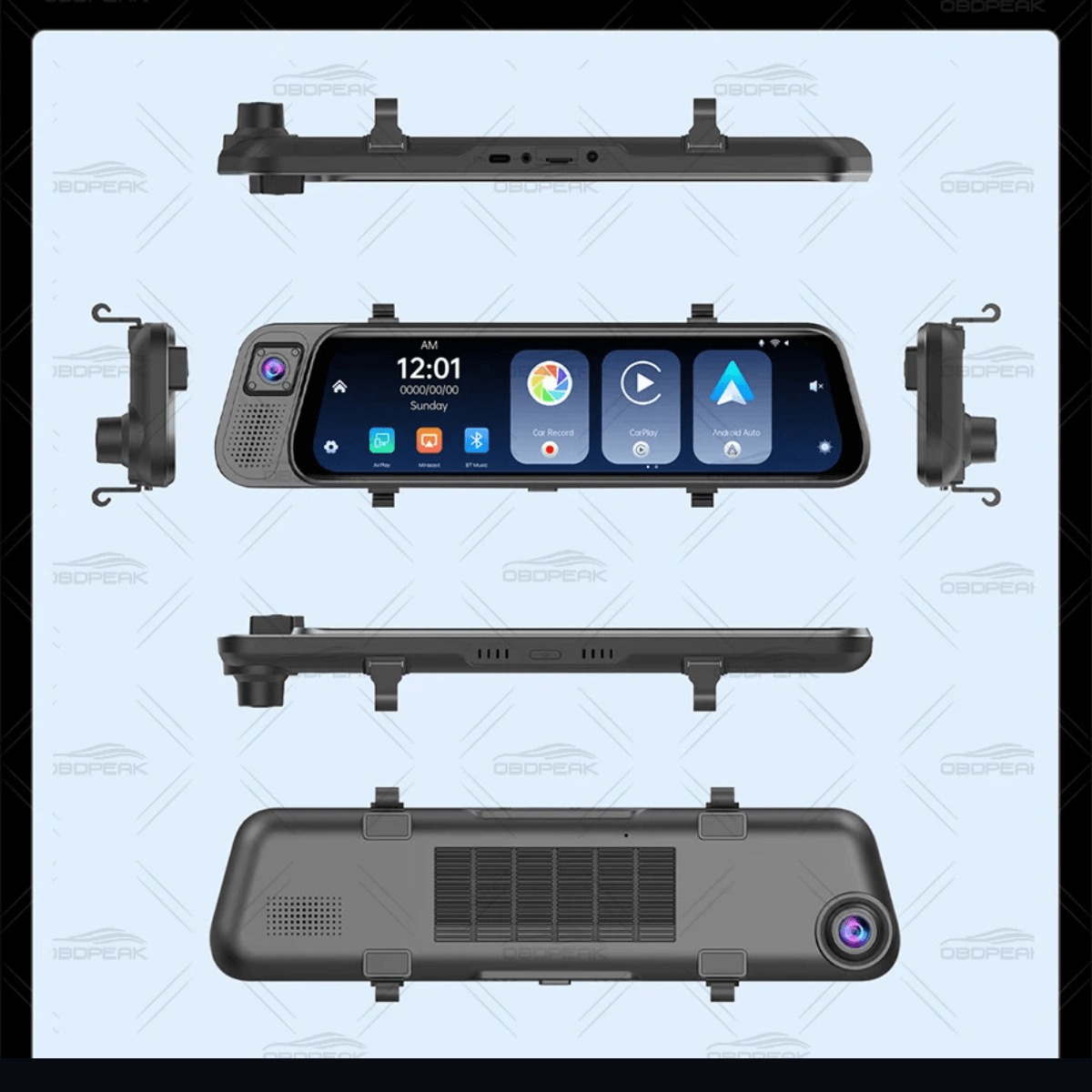 Camera de bord Auto tip Oglinda - Dasbo®, Navigatie Auto cu 3 Camere, Fata 2K + spate si interior 1080P, Carplay - imagine 7