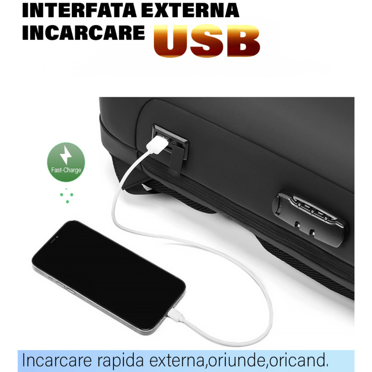 Rucsac elegant impermeabil multifunctional Dasbo®, pentru laptop sau calatorii,rezistent la uzura cu protectie, Antifurt - imagine 11