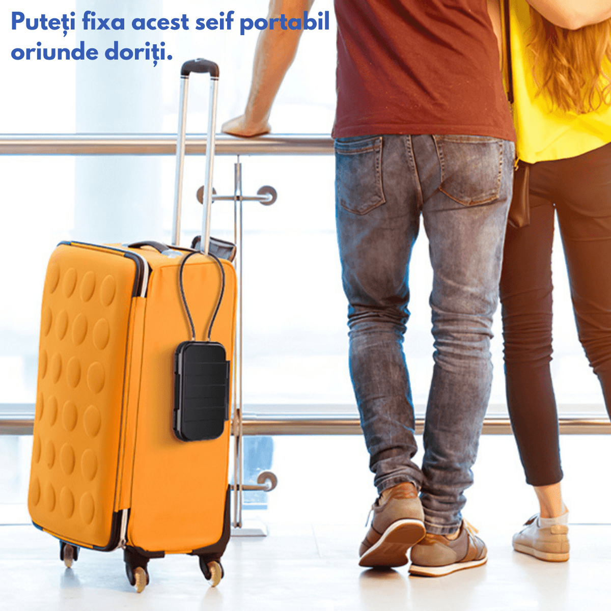 Seif Portabil Antifurt cu Cod Numeric, Dasbo®, Caseta de Valori Impermeabila cu sistem de blocare, Cablu de siguranta