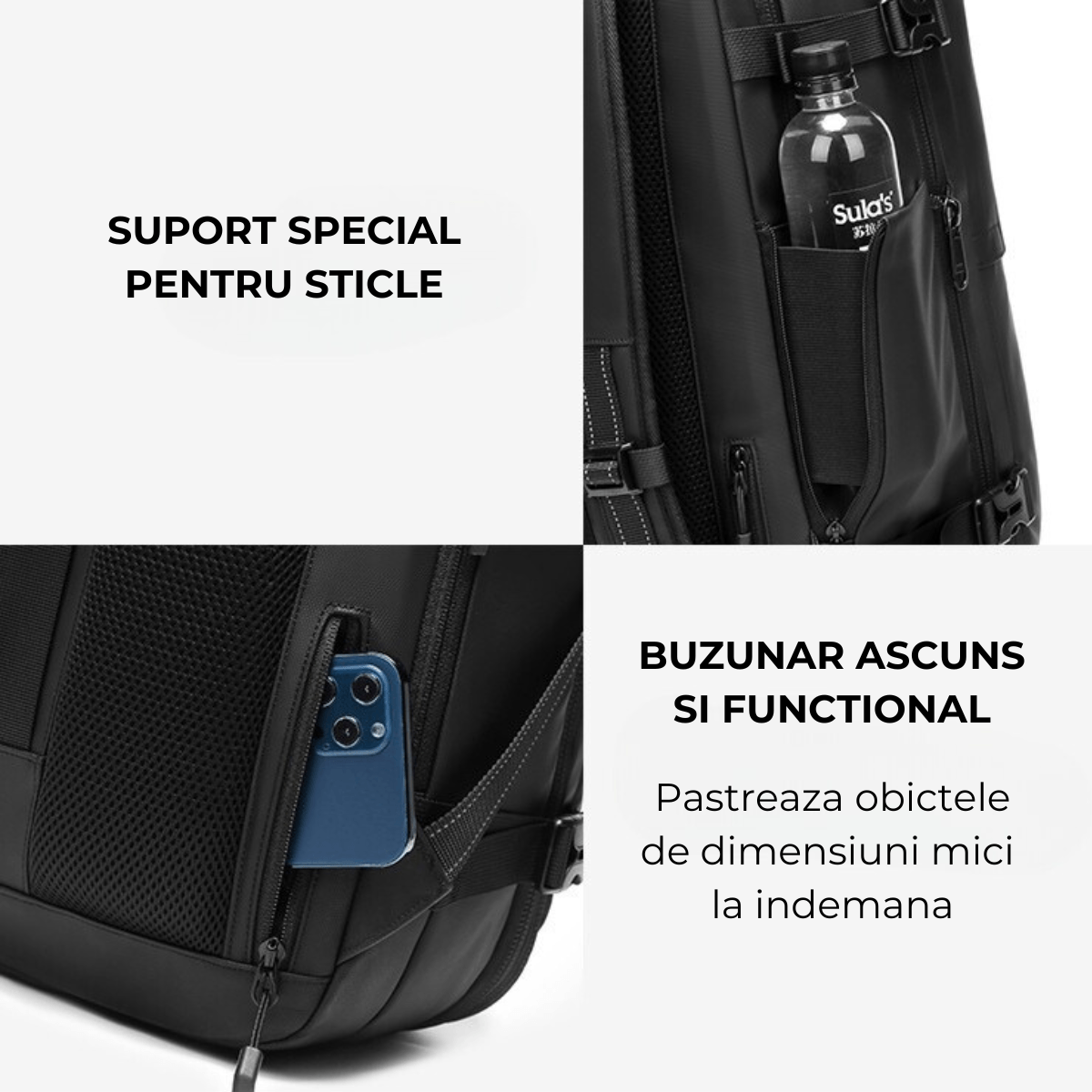 Rucsac de calatorie cu Vacuum DASBO, Bagaj de mana multifunctional, Impermeabil, Extensibil, Multiple compartimente,60 L - imagine 5