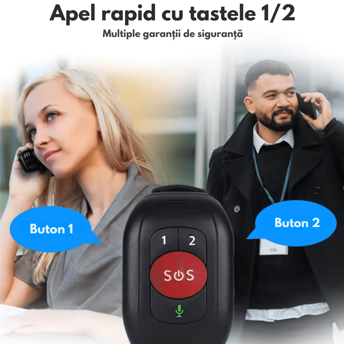 Bratara inteligenta 4G cu buton de panica pentru varstnici, Ceas Smart GPS pentru seniori cu buton SOS, monitorizare - imagine 6