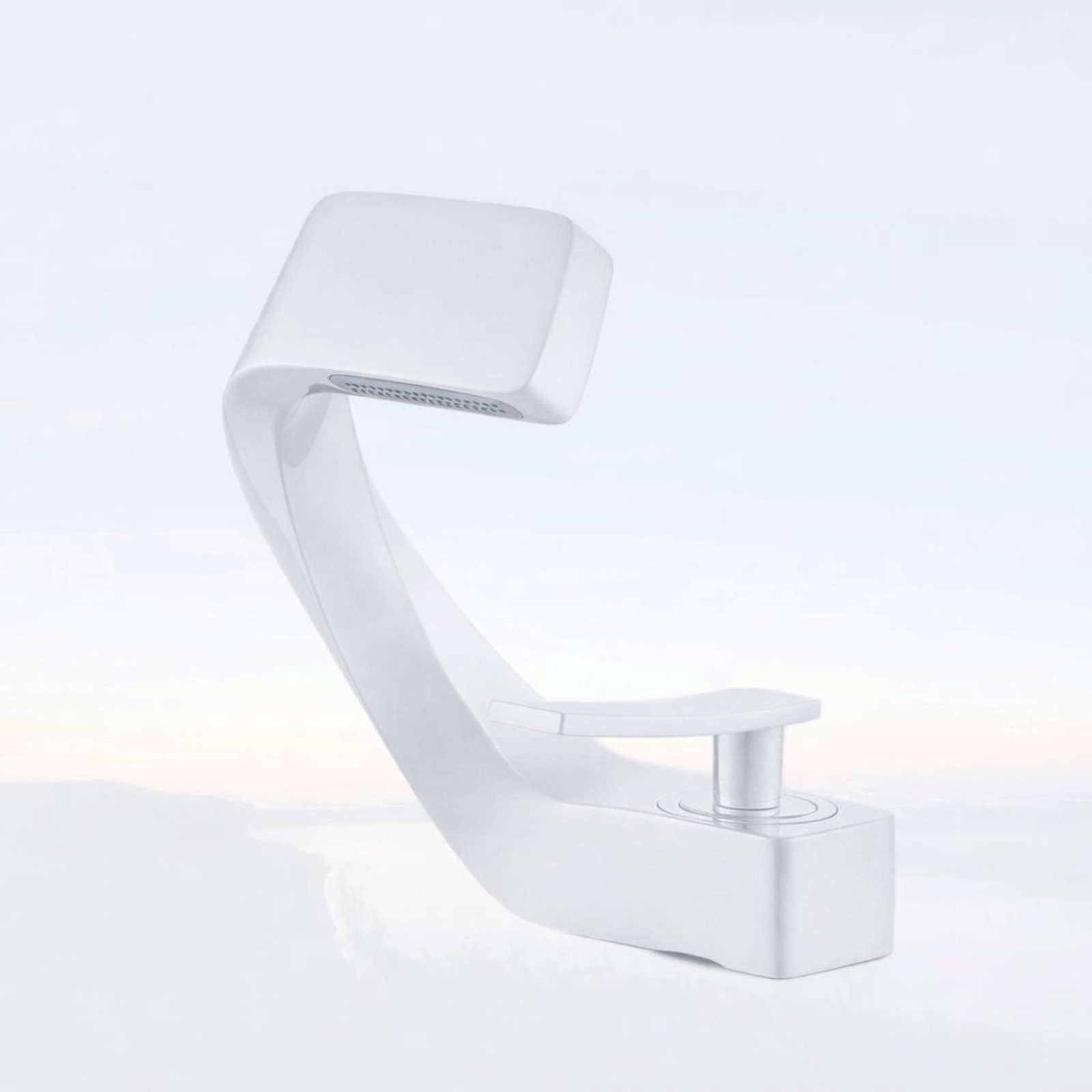 Robinet Baie, Adsinio, Corp Cupru, Forma Curbata, Cartus Ceramic, Racorduri Incluse, Alb — imaginea 2