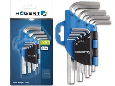 Set chei hexagonale din otel 9 piese Hogert-HT1W802 — imaginea 2