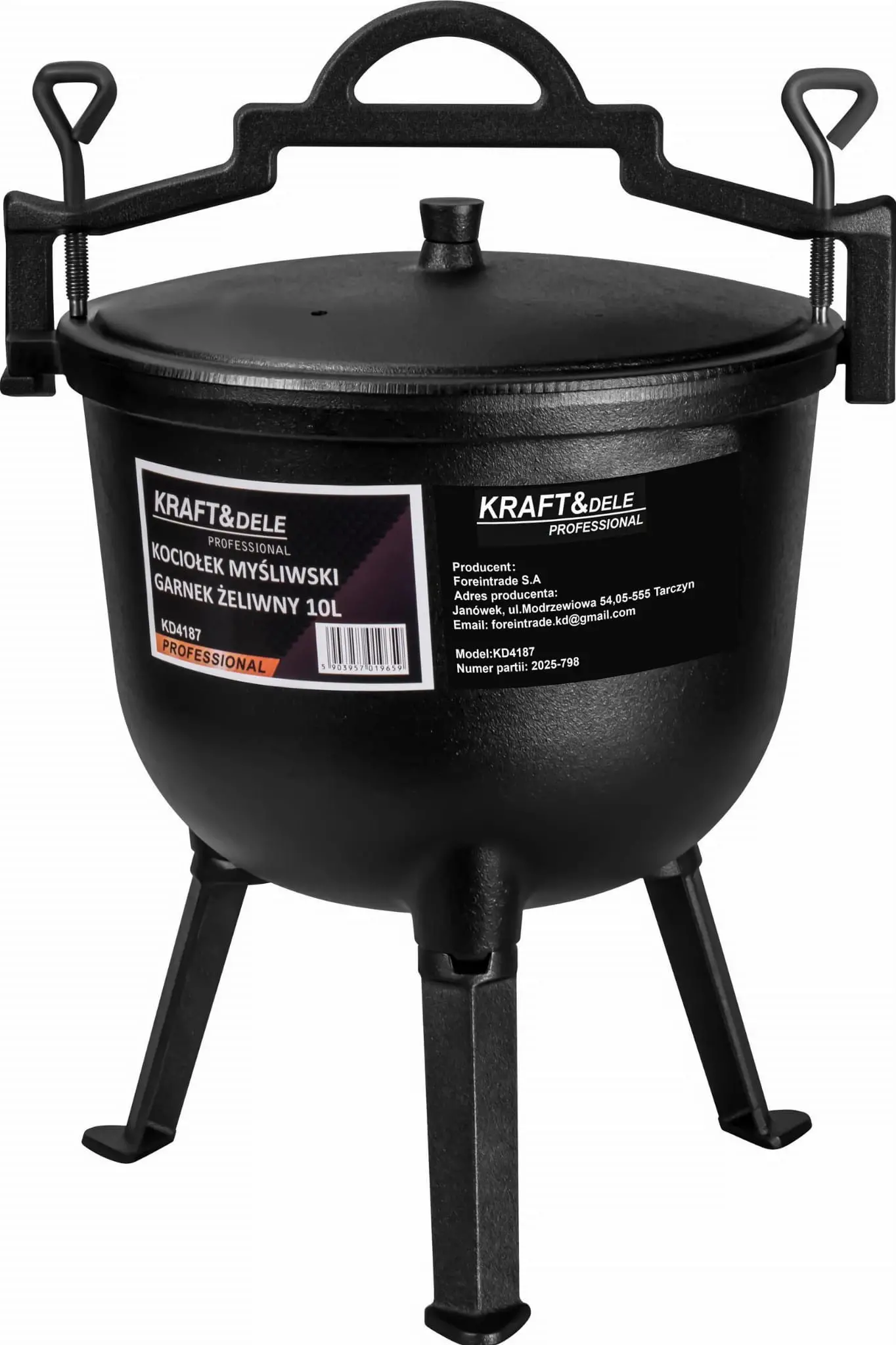 Cazan de vanatoare din fonta 10L, Kraft&Dele, KD4187