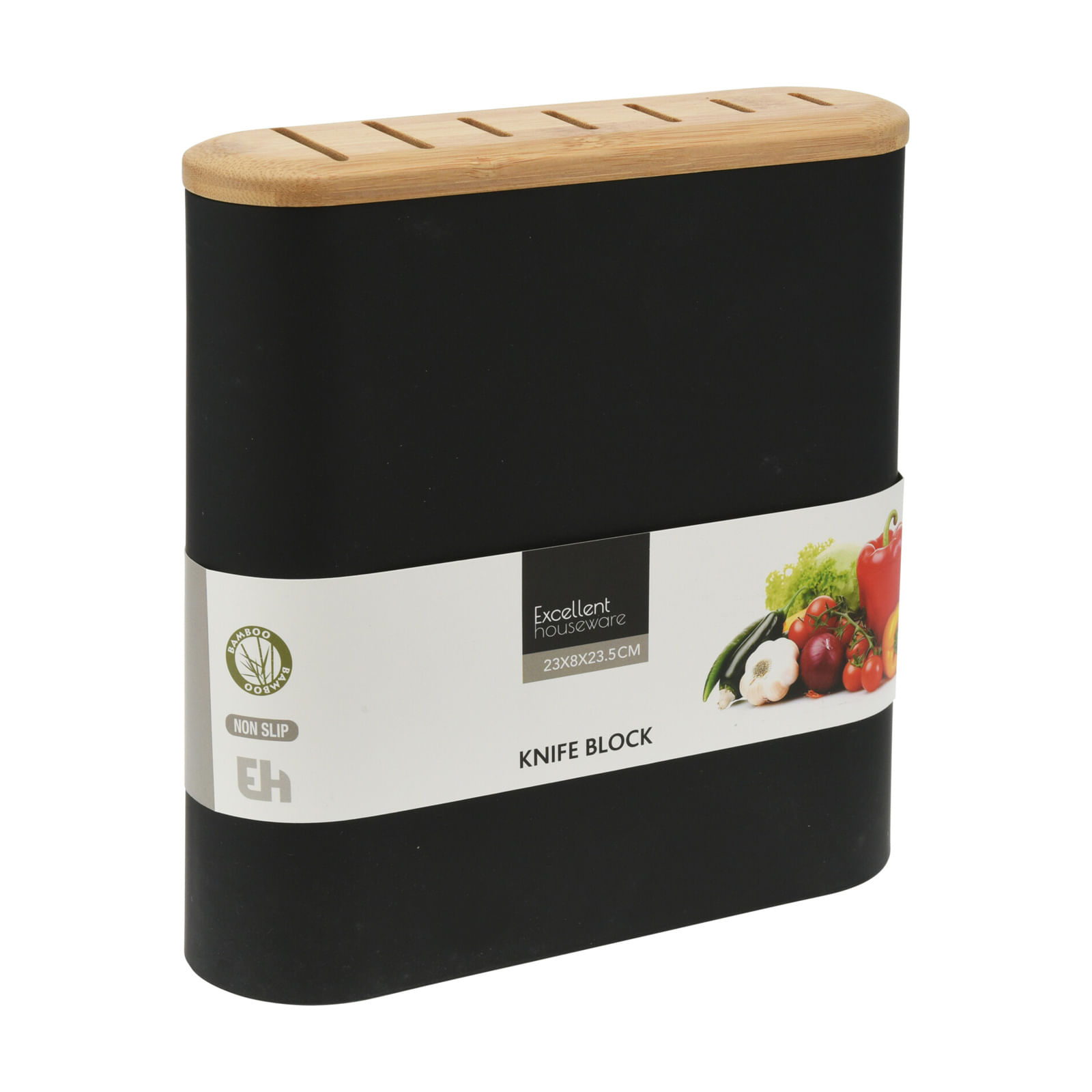 Suport pentru cutite Koopman negru 23x8x23.5 cm — imaginea 2